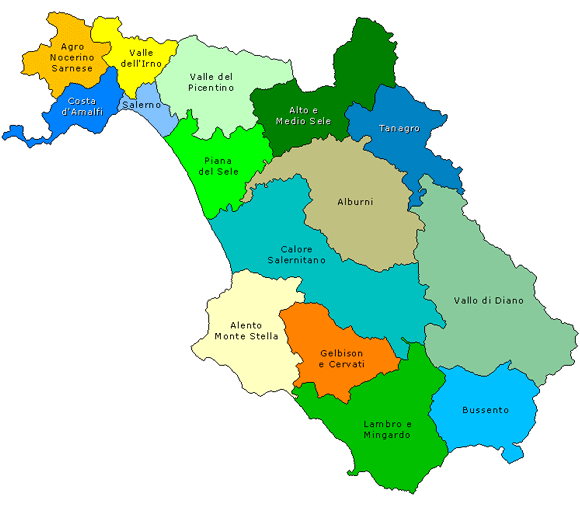 Cartina di Salerno e provincia